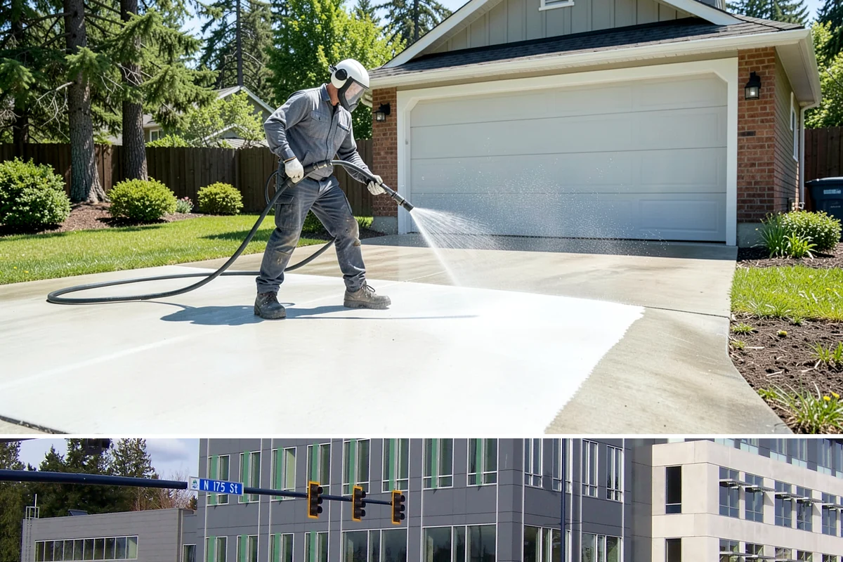 Post-Construction Pressure Washing in Shoreline, King County, WA - Post-construction pressure washing is completed as the final trade wraps, with dry-weather scheduling preferred so surfaces are...