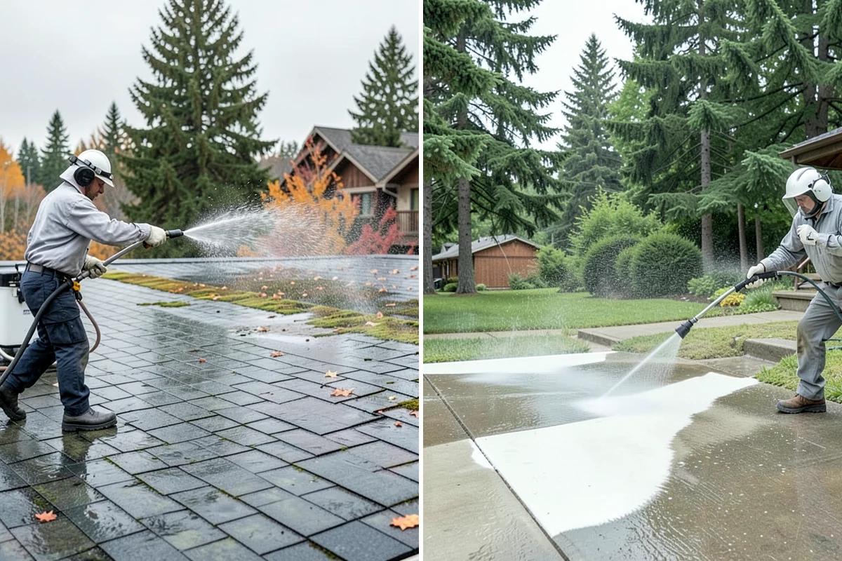 Post-Construction Pressure Washing in Snoqualmie, King County, WA - Assess residue hardness across each surface