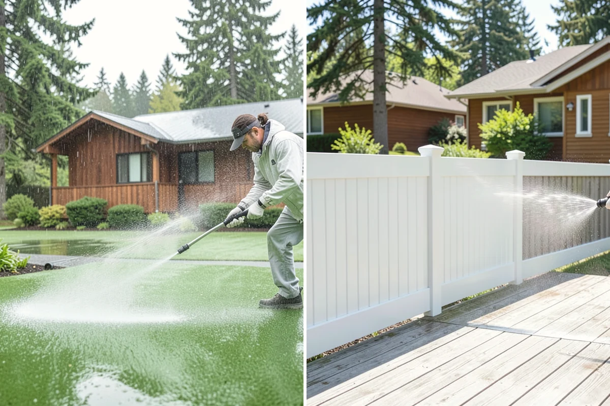 Post-Construction Pressure Washing in Steilacoom, Pierce County, WA - Assess residue hardness across each surface