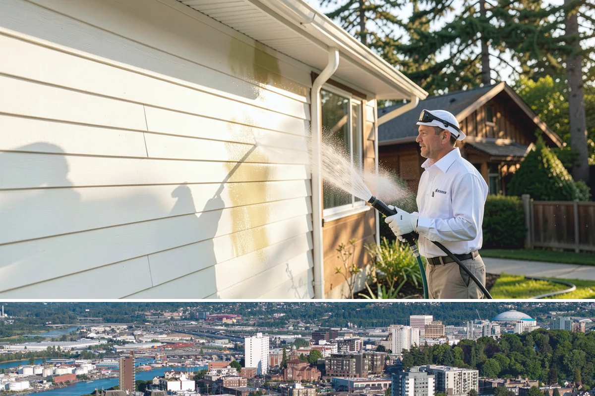 Post-Construction Pressure Washing in Tacoma, Pierce County, WA - Post-construction pressure washing is completed as the final trade wraps, with dry-weather scheduling preferred so surfaces are...
