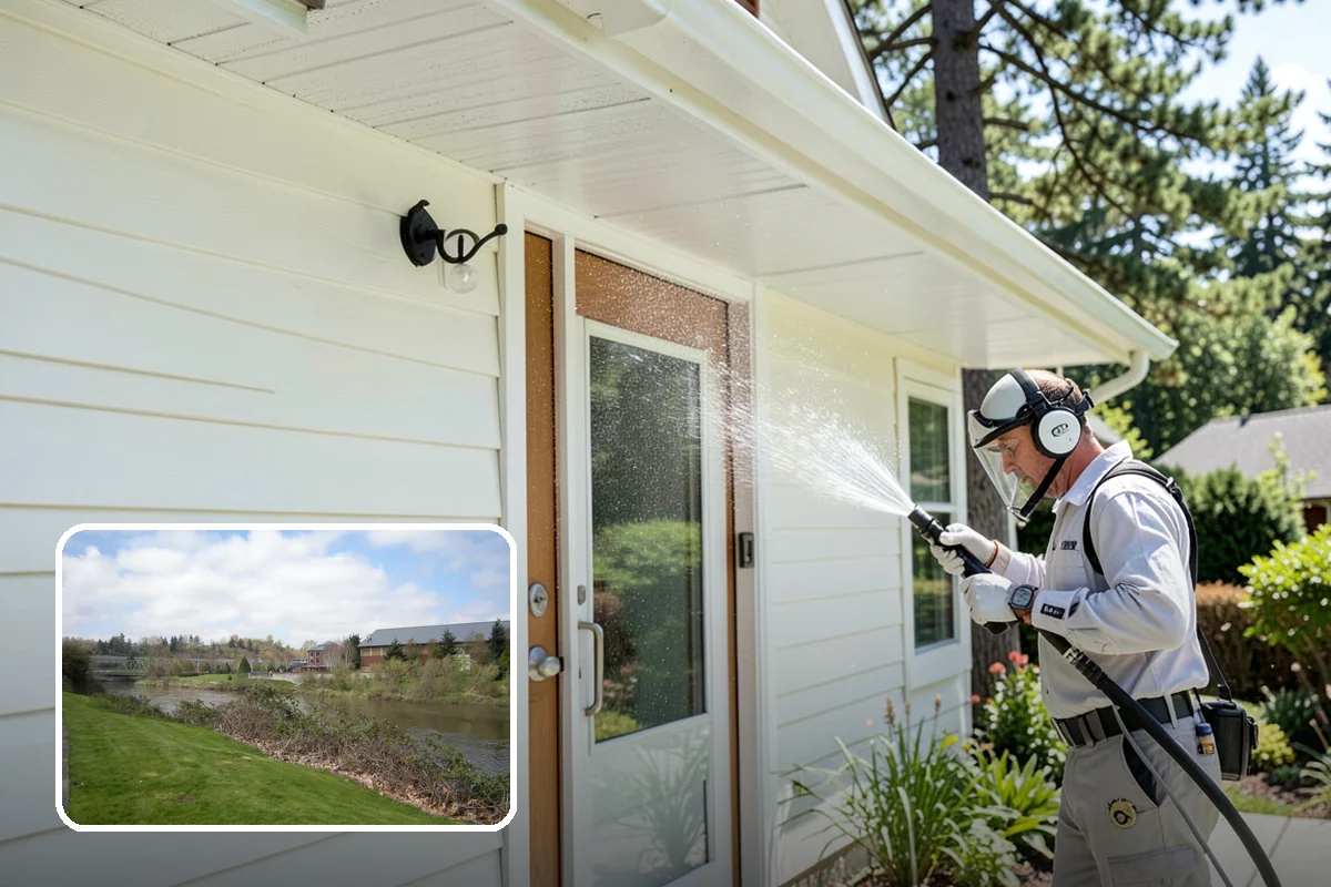 Post-Construction Pressure Washing in Tukwila, King County, WA - Strips dried mortar and paint from hardscapes