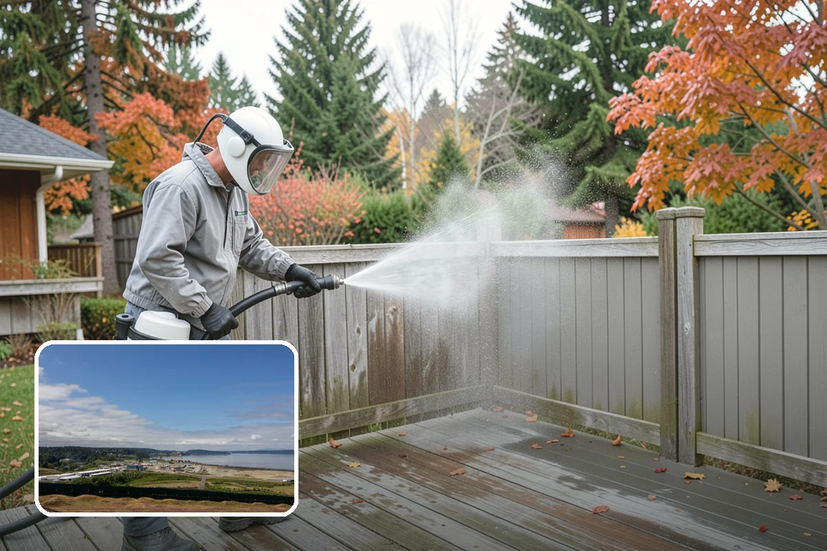 Post-Construction Pressure Washing in University Place, Pierce County, WA - Strips dried mortar and paint from hardscapes