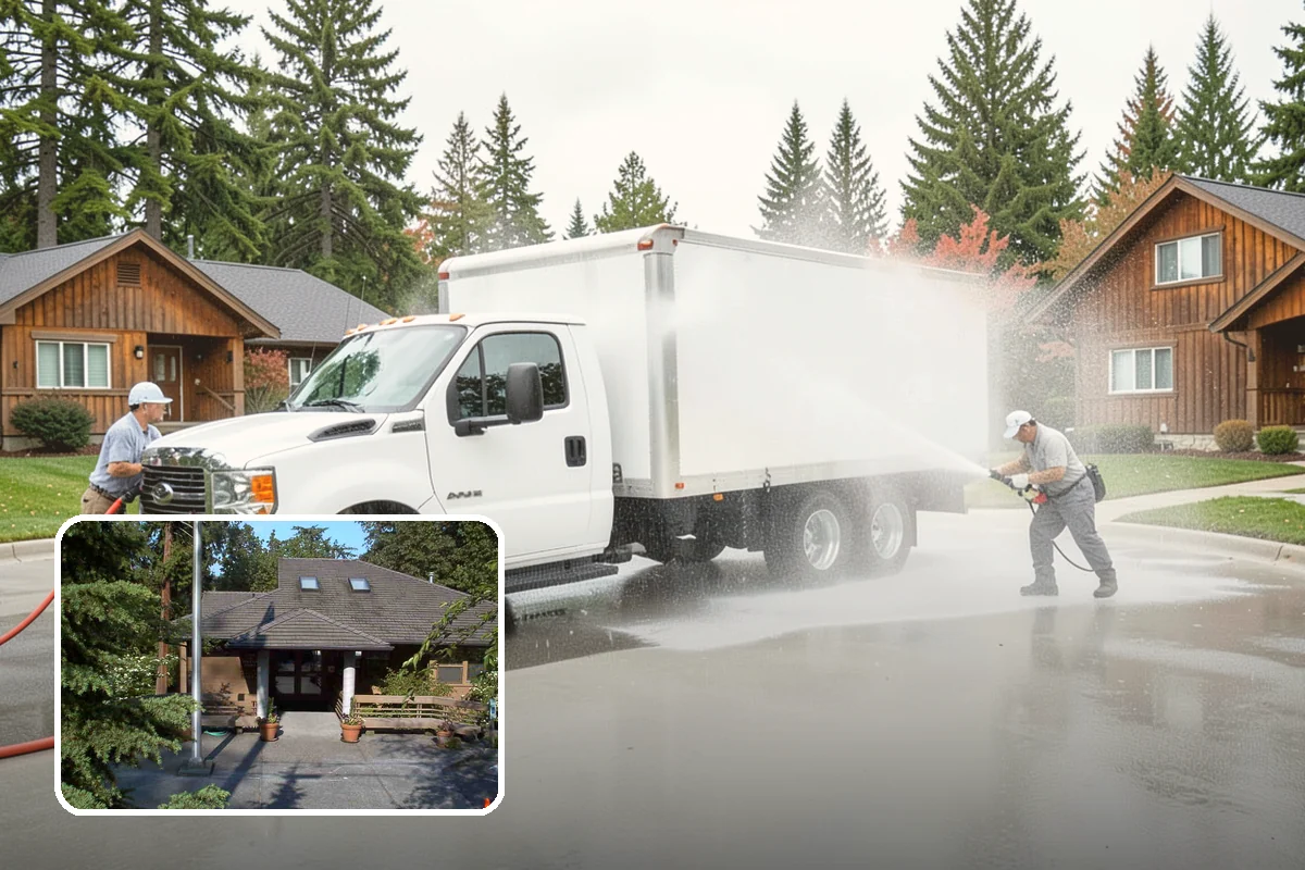 Post-Construction Pressure Washing in Yarrow Point, King County, WA - Strips dried mortar and paint from hardscapes