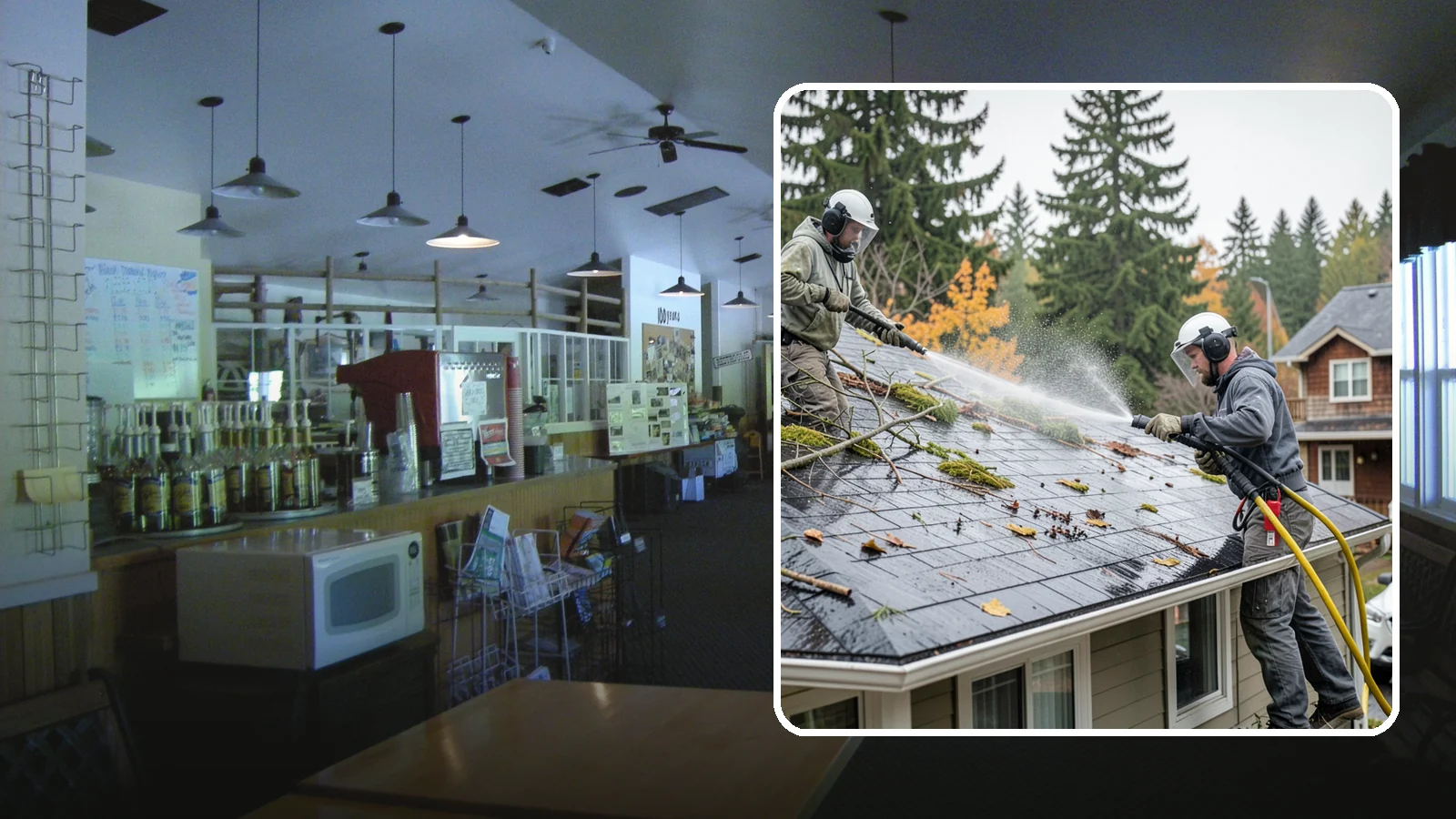 Post-Storm Roof Cleaning in Black Diamond, King County, WA - Post-storm roof cleaning clears the branches, needles, and debris that Northwest storms pile onto roofs and lodge in valleys.