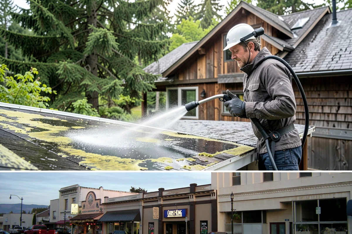 Post-Storm Roof Cleaning in Burlington, Skagit County, WA - Schedule promptly after any windstorm, ideally within days before trapped debris begins driving moss growth.