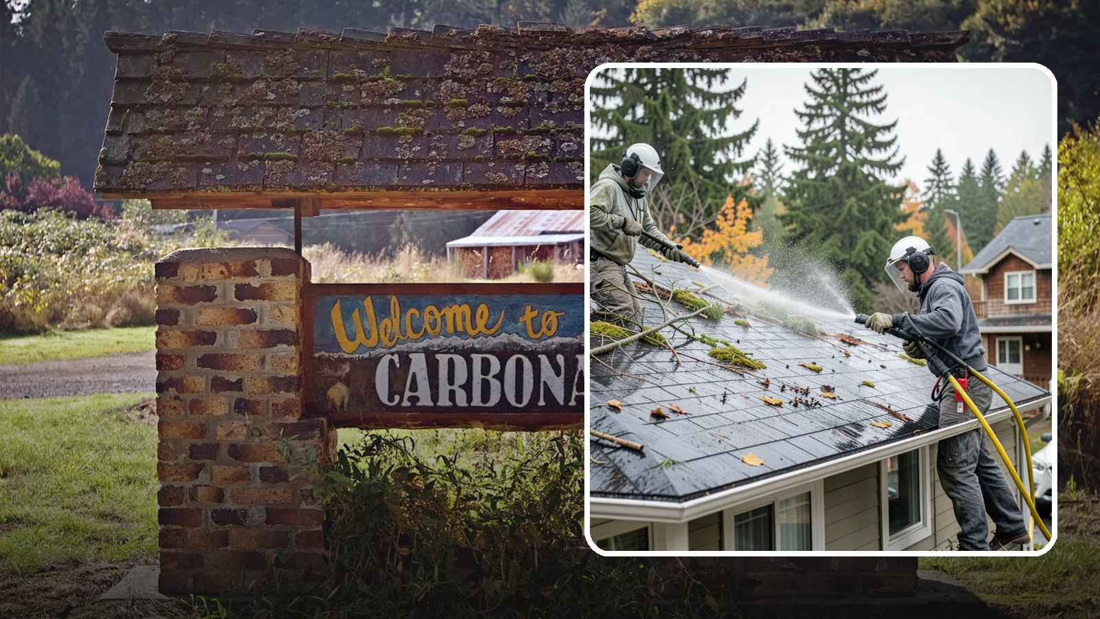 Post-Storm Roof Cleaning in Carbonado, Pierce County, WA - Post-storm roof cleaning clears the branches, needles, and debris that Northwest storms pile onto roofs and lodge in valleys.