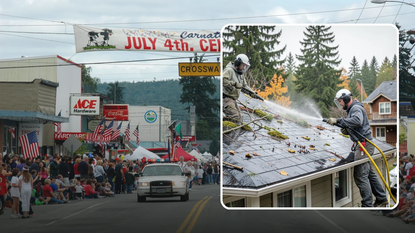 Post-Storm Roof Cleaning in Carnation, King County, WA - Post-storm roof cleaning clears the branches, needles, and debris that Northwest storms pile onto roofs and lodge in valleys.
