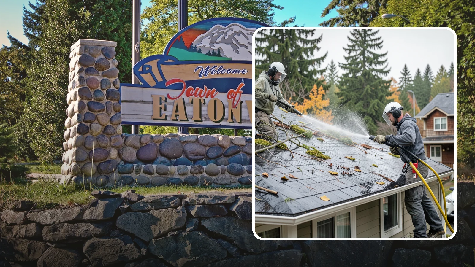 Post-Storm Roof Cleaning in Eatonville, Pierce County, WA - Post-storm roof cleaning clears the branches, needles, and debris that Northwest storms pile onto roofs and lodge in valleys.