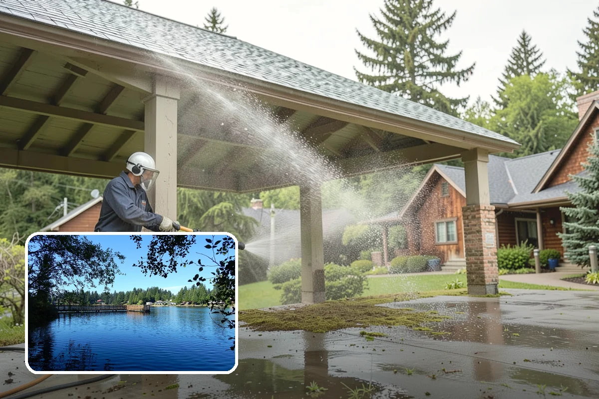 Post-Storm Roof Cleaning in Federal Way, King County, WA - Removes storm-dropped branches and conifer needles from the roof