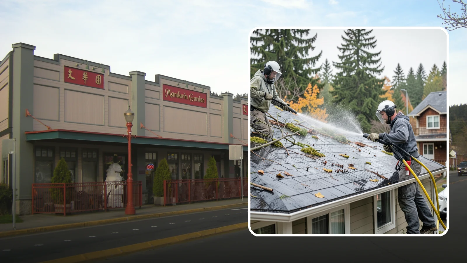 Post-Storm Roof Cleaning in Issaquah, King County, WA - Post-storm roof cleaning clears the branches, needles, and debris that Northwest storms pile onto roofs and lodge in valleys.