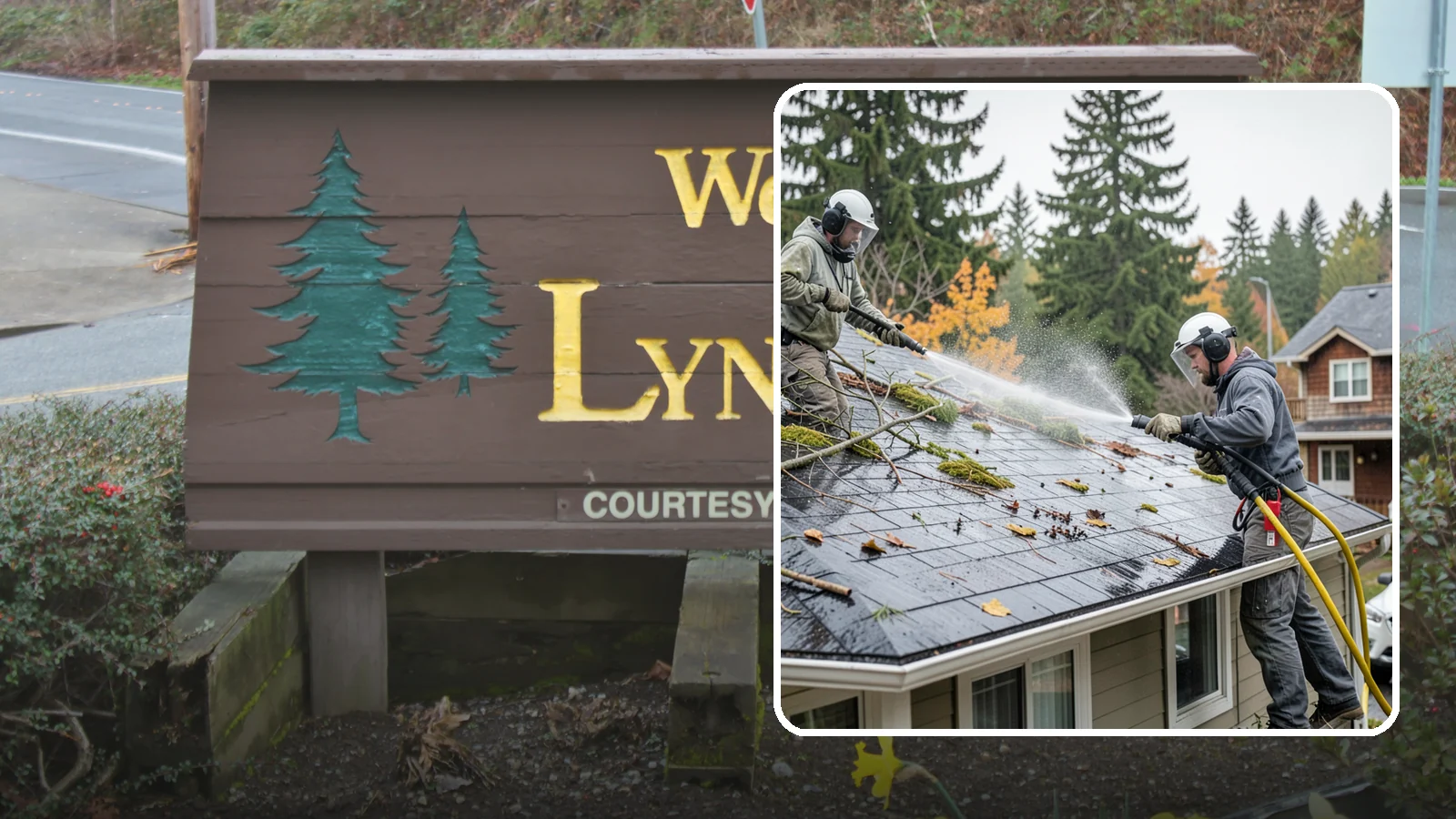 Post-Storm Roof Cleaning in Lynnwood, Snohomish County, WA - Post-storm roof cleaning clears the branches, needles, and debris that Northwest storms pile onto roofs and lodge in valleys.