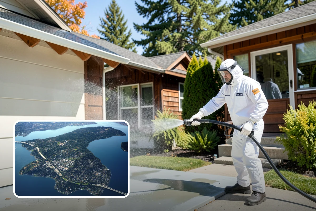Post-Storm Roof Cleaning in Mercer Island, King County, WA - Removes storm-dropped branches and conifer needles from the roof