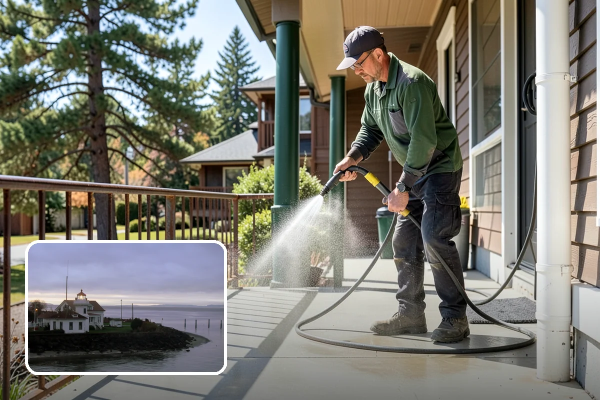 Post-Storm Roof Cleaning in Mukilteo, Snohomish County, WA - Removes storm-dropped branches and conifer needles from the roof