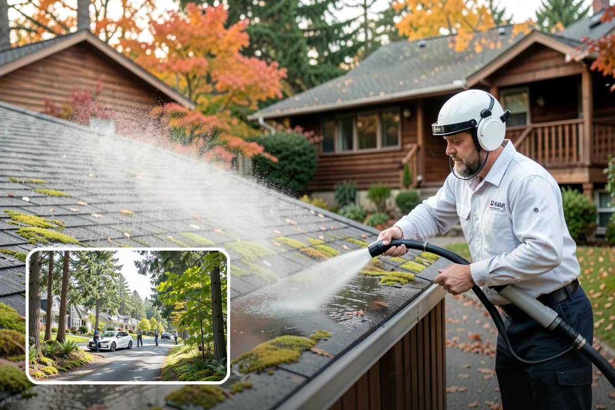 Post-Storm Roof Cleaning in Normandy Park, King County, WA - Removes storm-dropped branches and conifer needles from the roof
