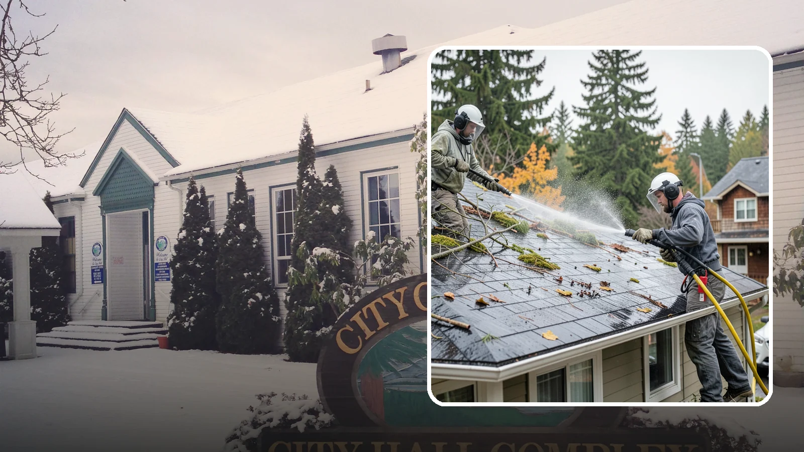 Post-Storm Roof Cleaning in Pacific, King County, WA - Post-storm roof cleaning clears the branches, needles, and debris that Northwest storms pile onto roofs and lodge in valleys.