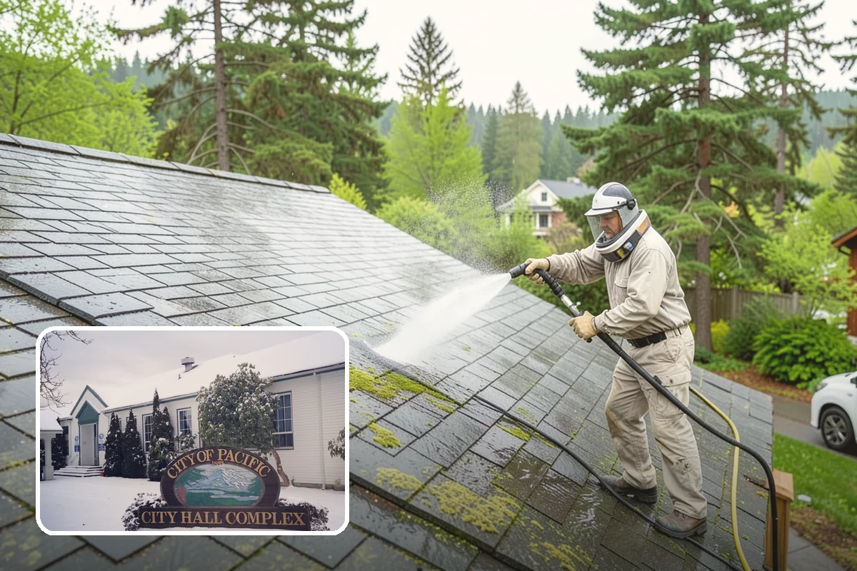 Post-Storm Roof Cleaning in Pacific, King County, WA - Removes storm-dropped branches and conifer needles from the roof