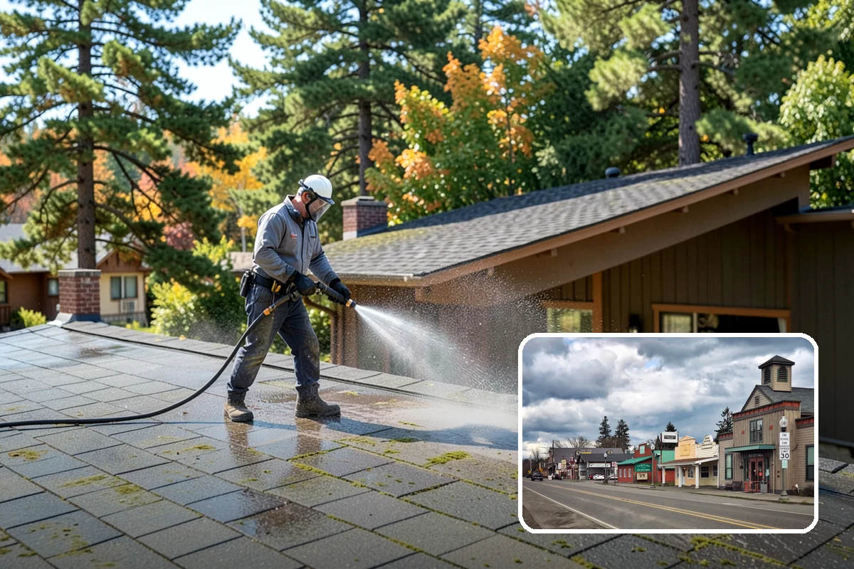 Post-Storm Roof Cleaning in Roy, Pierce County, WA - Removes storm-dropped branches and conifer needles from the roof