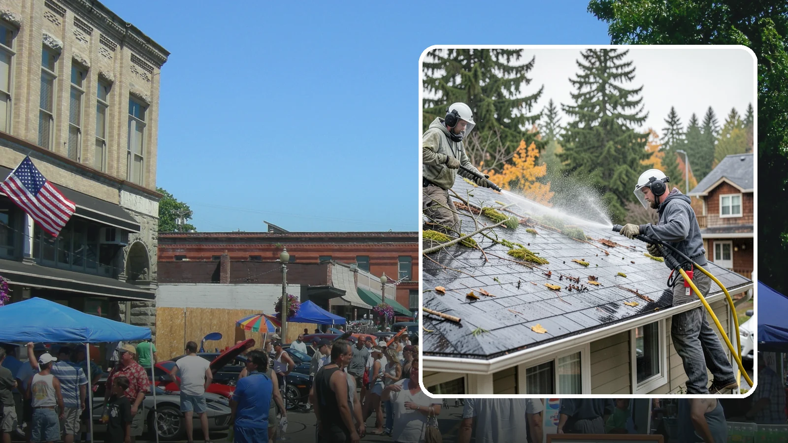 Post-Storm Roof Cleaning in Snohomish, Snohomish County, WA - Post-storm roof cleaning clears the branches, needles, and debris that Northwest storms pile onto roofs and lodge in valleys.