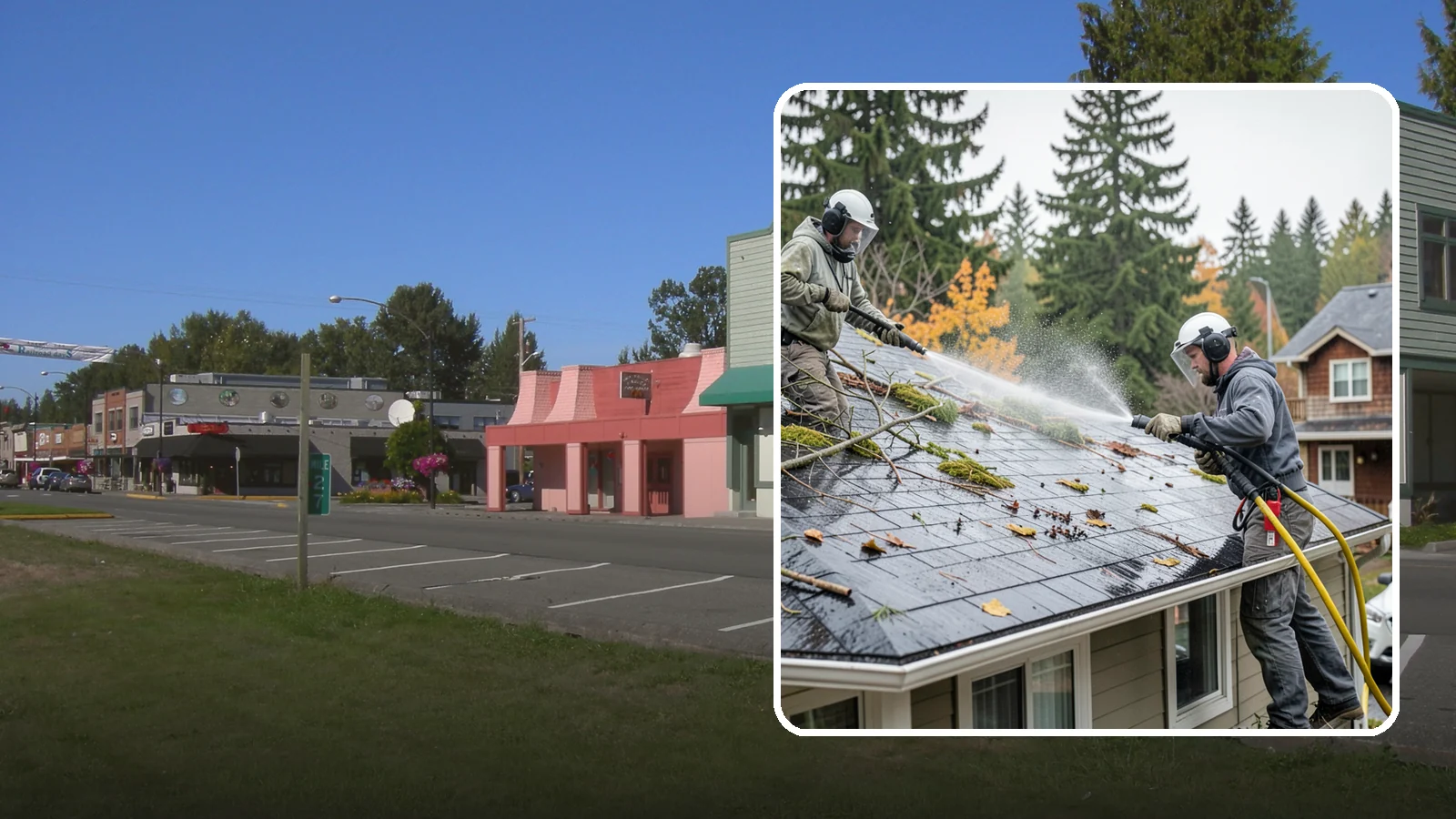 Post-Storm Roof Cleaning in Snoqualmie, King County, WA - Post-storm roof cleaning clears the branches, needles, and debris that Northwest storms pile onto roofs and lodge in valleys.