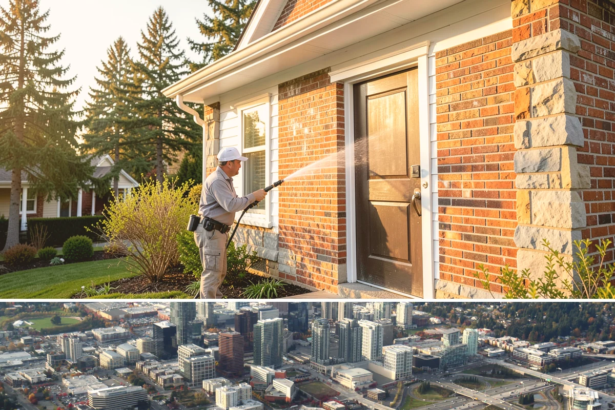 Pre-Sale Exterior Cleaning in Bellevue, King County, WA - Time the cleaning a few days before listing photos, choosing a dry window so surfaces look their brightest on camera.