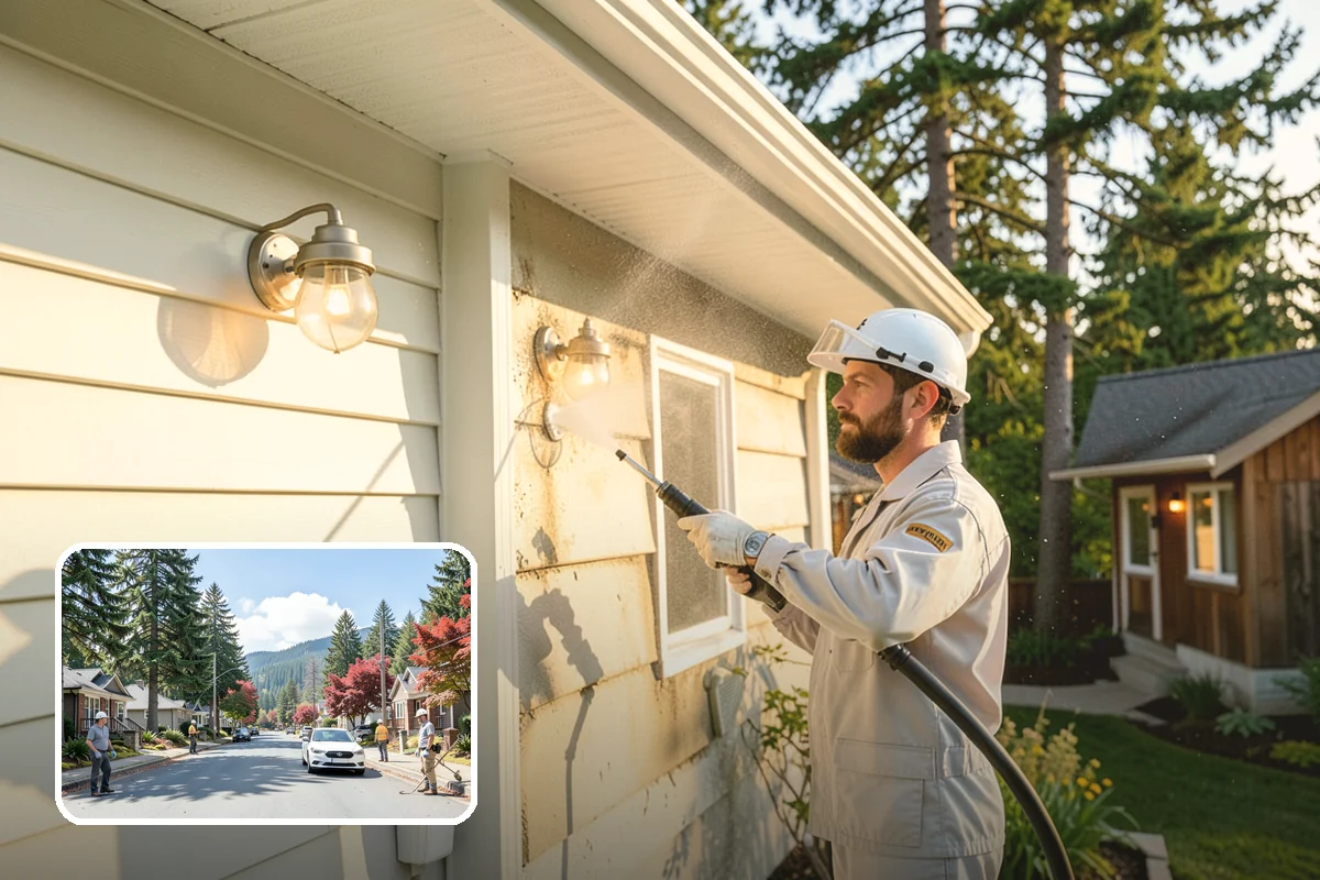 Pre-Sale Exterior Cleaning in Hunts Point, King County, WA - Boosts curb appeal right before listing photos and showings