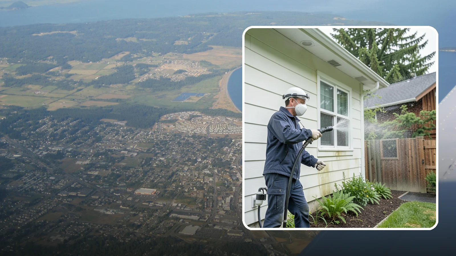 Pre-Sale Exterior Cleaning in Oak Harbor, Island County, WA - Pre-sale exterior cleaning maximizes curb appeal before listing by removing the algae and grime that make a home look tired in...