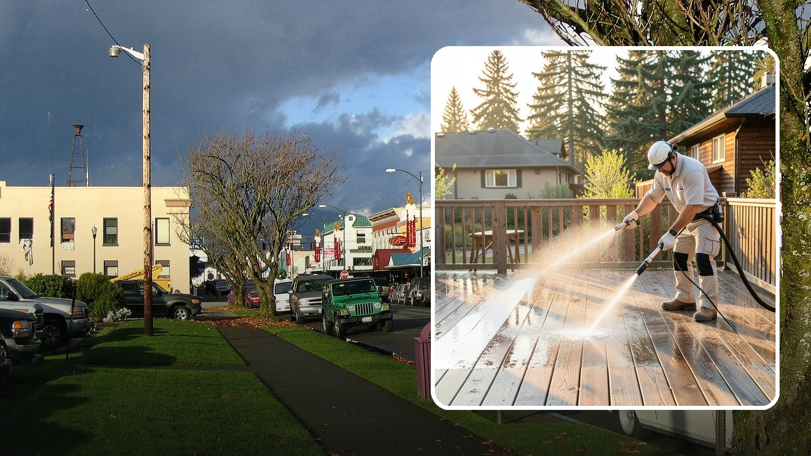 Pressure-Treated Deck Cleaning in Arlington, Snohomish County, WA - Clean pressure-treated decks to strip greying and growth while keeping the softwood intact.