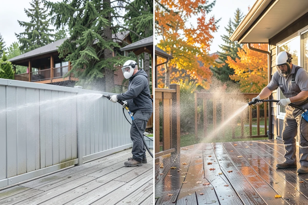 Pressure-Treated Deck Cleaning in Auburn, King County, WA - Clear the deck and protect plantings