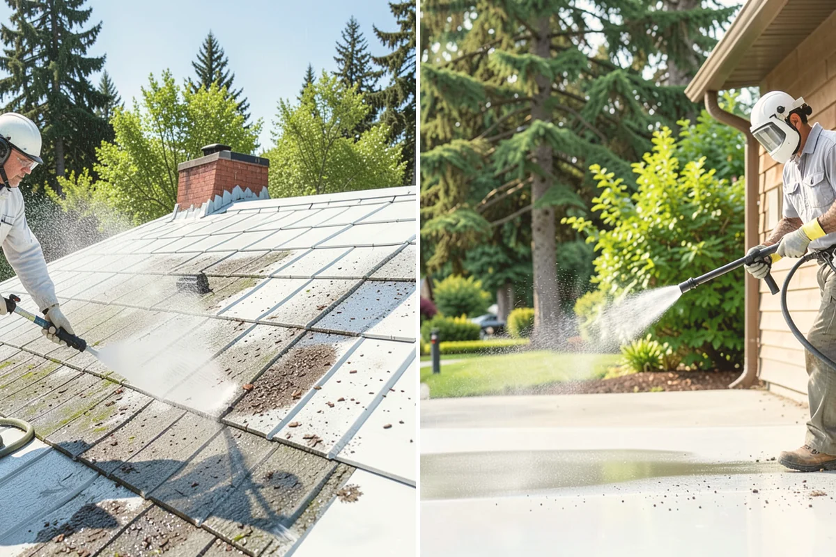 Pressure-Treated Deck Cleaning in Bellevue, King County, WA - Clear the deck and protect plantings
