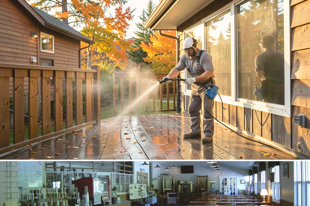 Pressure-Treated Deck Cleaning in Black Diamond, King County, WA - Clean pressure-treated decks in summer so boards dry fully before restaining.