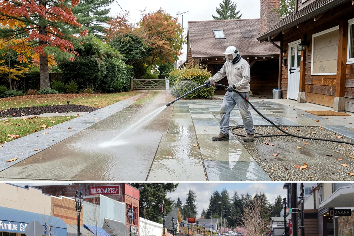 Pressure-Treated Deck Cleaning in Bothell, King County, WA - Clean pressure-treated decks in summer so boards dry fully before restaining.