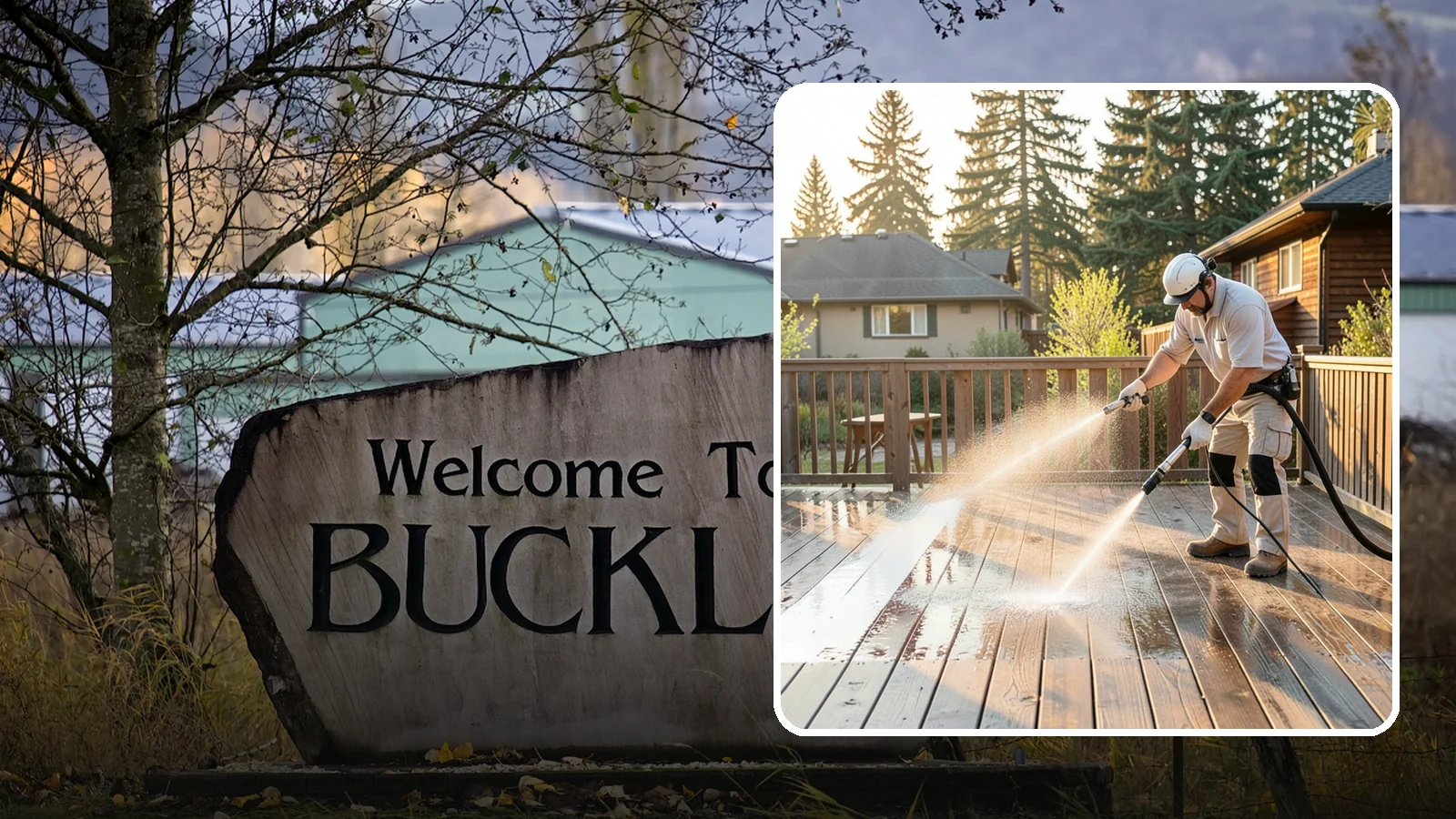 Pressure-Treated Deck Cleaning in Buckley, Pierce County, WA - Clean pressure-treated decks to strip greying and growth while keeping the softwood intact.