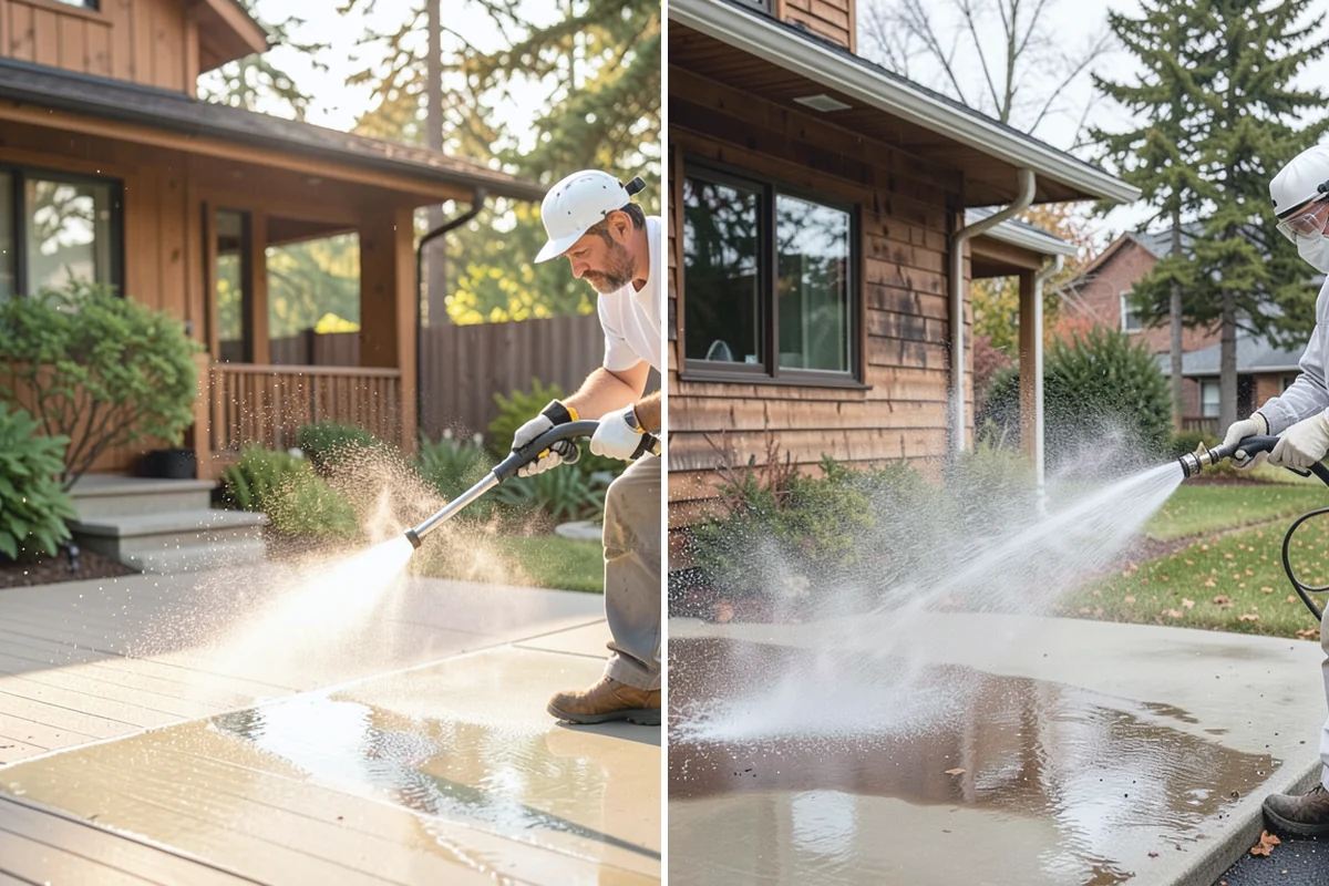 Pressure-Treated Deck Cleaning in Buckley, Pierce County, WA - Clear the deck and protect plantings