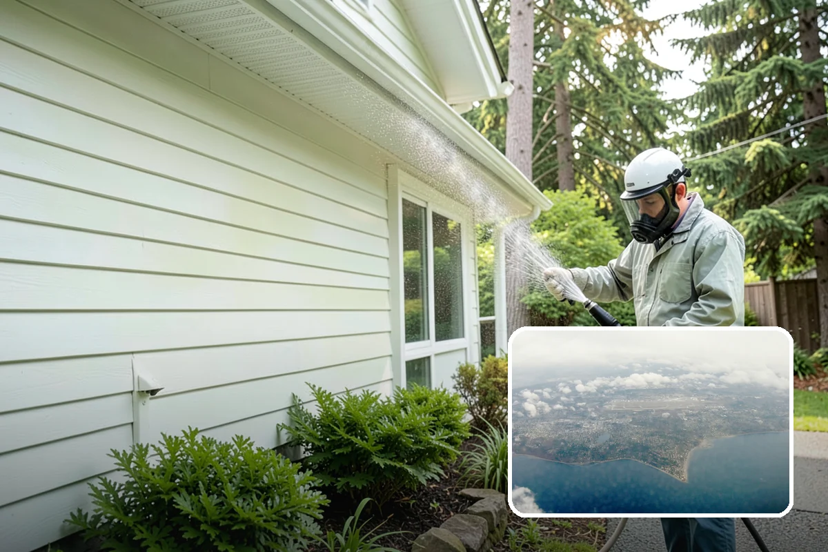 Pressure-Treated Deck Cleaning in Burien, King County, WA - Strips greying and algae from treated boards