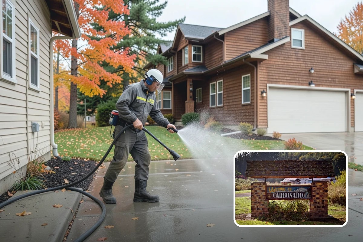 Pressure-Treated Deck Cleaning in Carbonado, Pierce County, WA - Strips greying and algae from treated boards