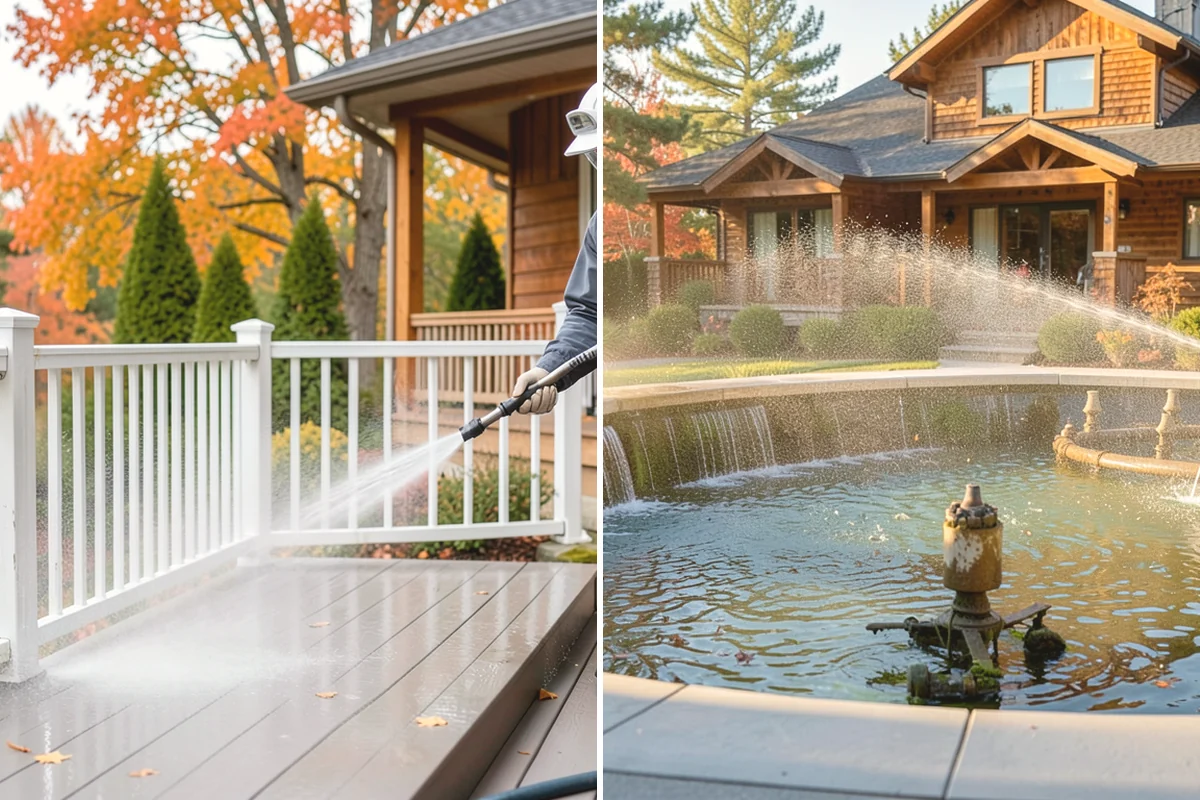 Pressure-Treated Deck Cleaning in Carnation, King County, WA - Clear the deck and protect plantings