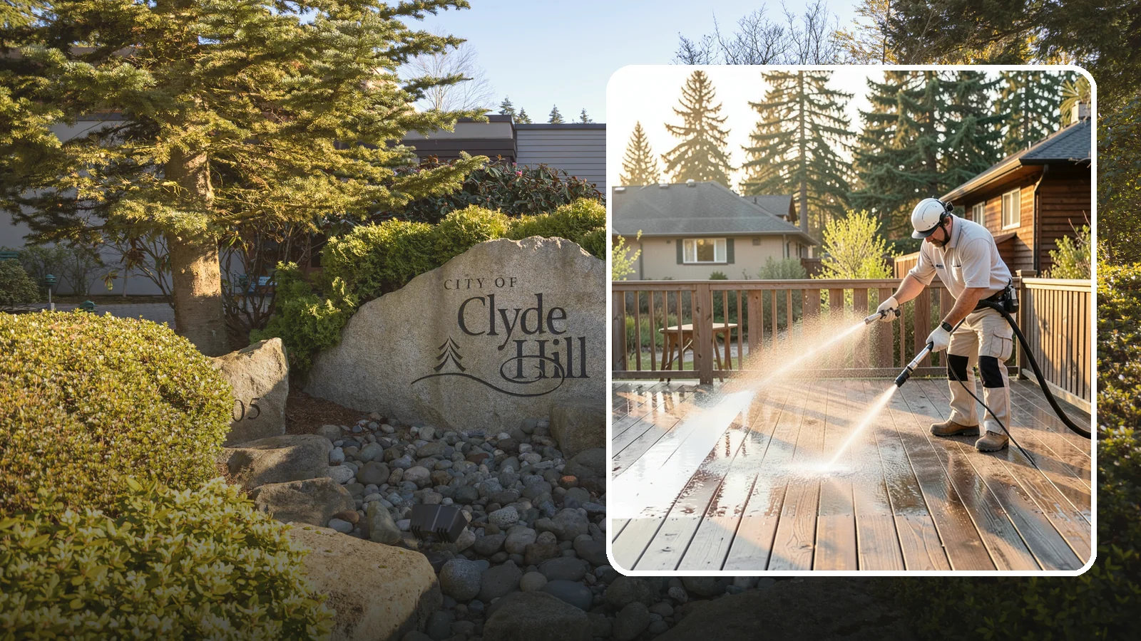 Pressure-Treated Deck Cleaning in Clyde Hill, King County, WA - Clean pressure-treated decks to strip greying and growth while keeping the softwood intact.