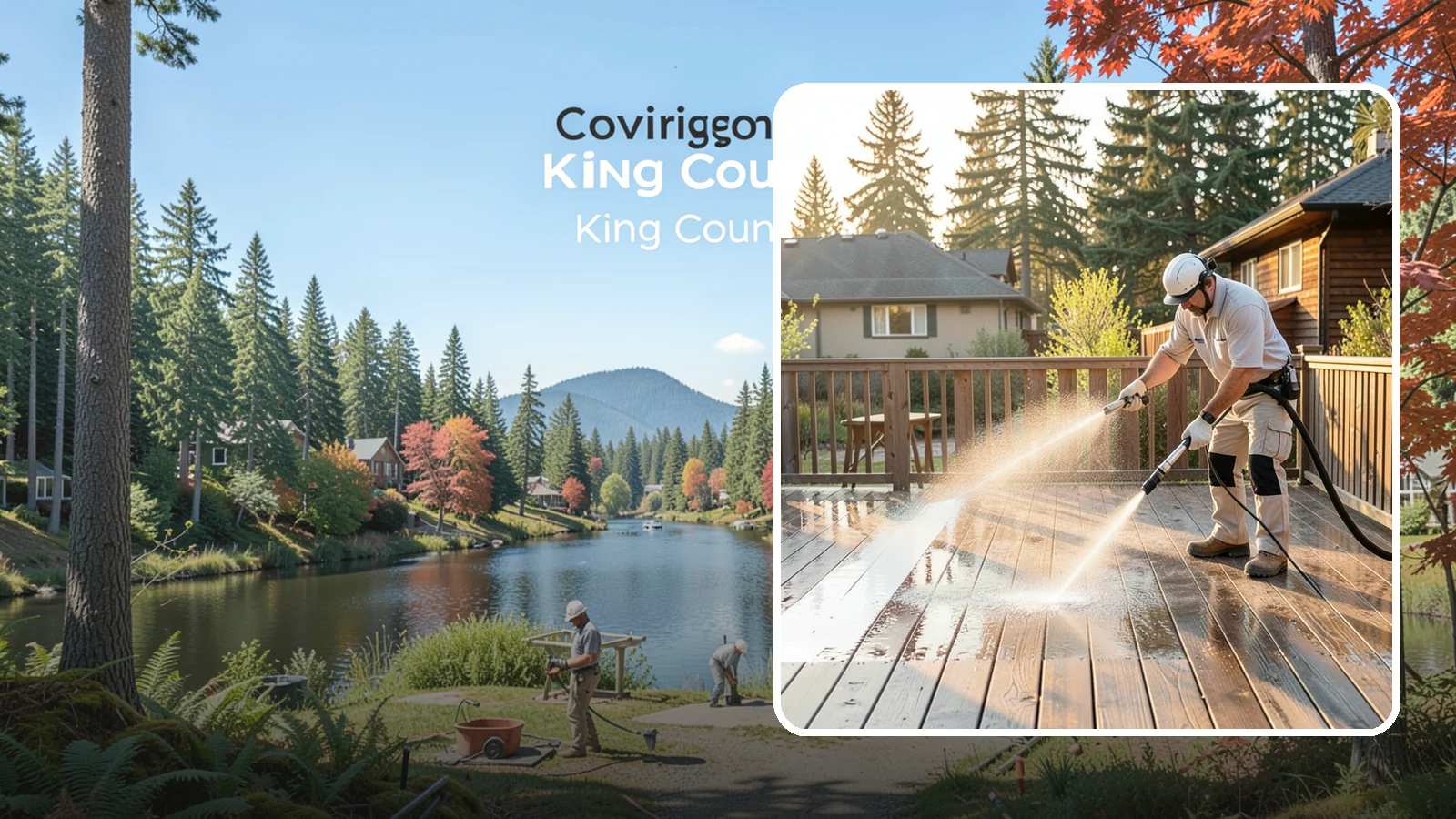 Pressure-Treated Deck Cleaning in Covington, King County, WA - Clean pressure-treated decks to strip greying and growth while keeping the softwood intact.