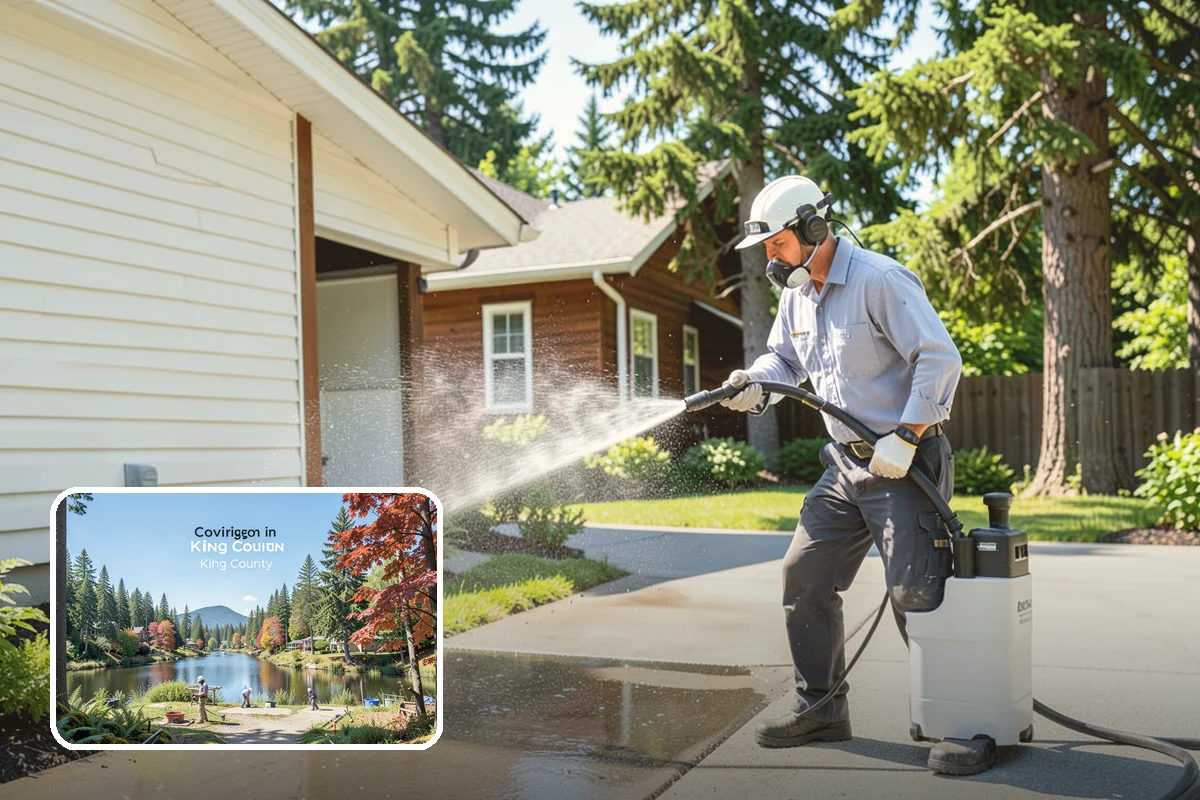 Pressure-Treated Deck Cleaning in Covington, King County, WA - Strips greying and algae from treated boards