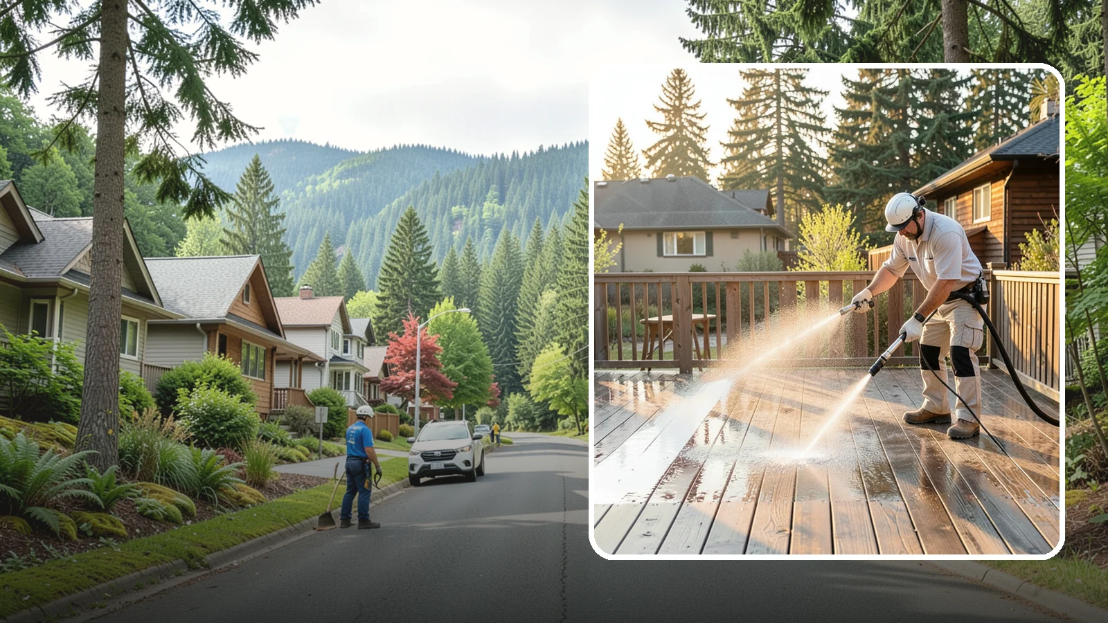 Pressure-Treated Deck Cleaning in Darrington, Snohomish County, WA - Clean pressure-treated decks to strip greying and growth while keeping the softwood intact.