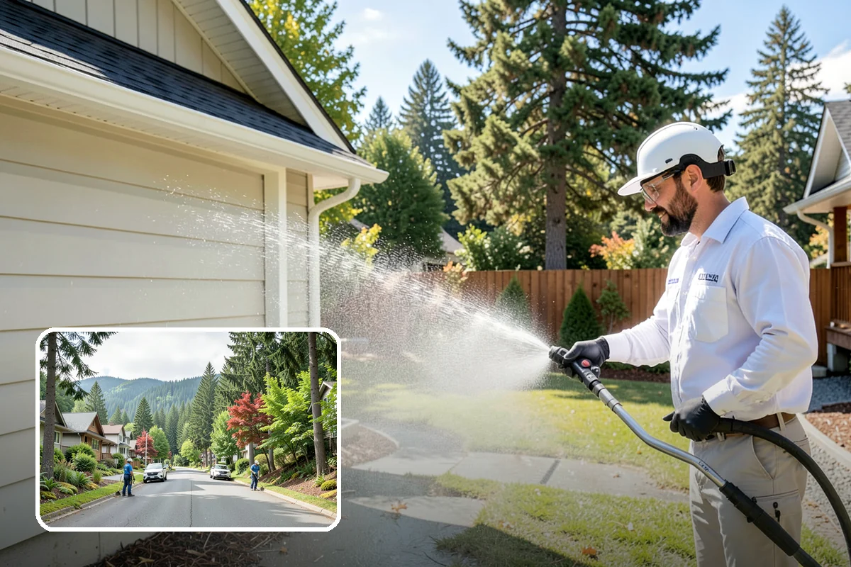 Pressure-Treated Deck Cleaning in Darrington, Snohomish County, WA - Strips greying and algae from treated boards