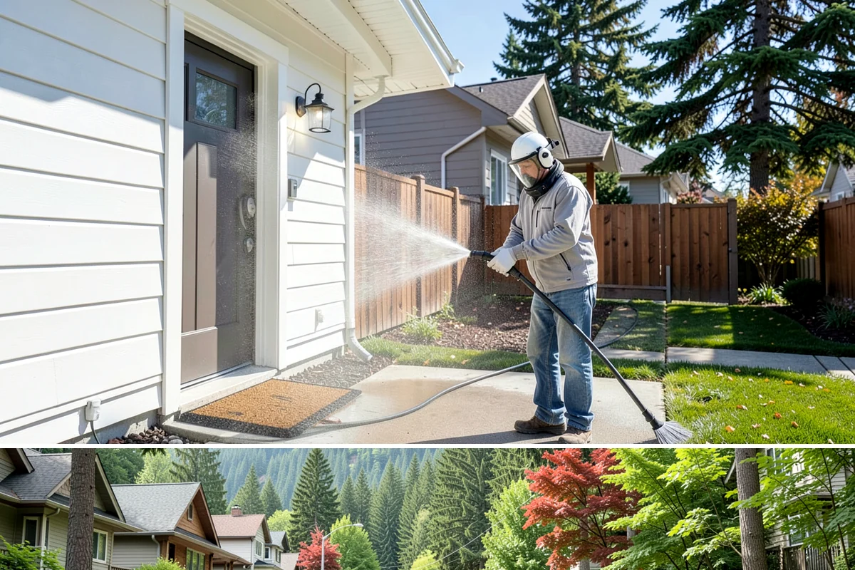 Pressure-Treated Deck Cleaning in Darrington, Snohomish County, WA - Clean pressure-treated decks in summer so boards dry fully before restaining.