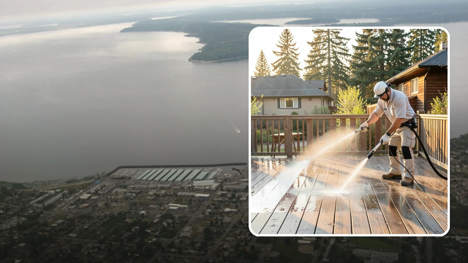 Pressure-Treated Deck Cleaning in Des Moines, King County, WA - Clean pressure-treated decks to strip greying and growth while keeping the softwood intact.