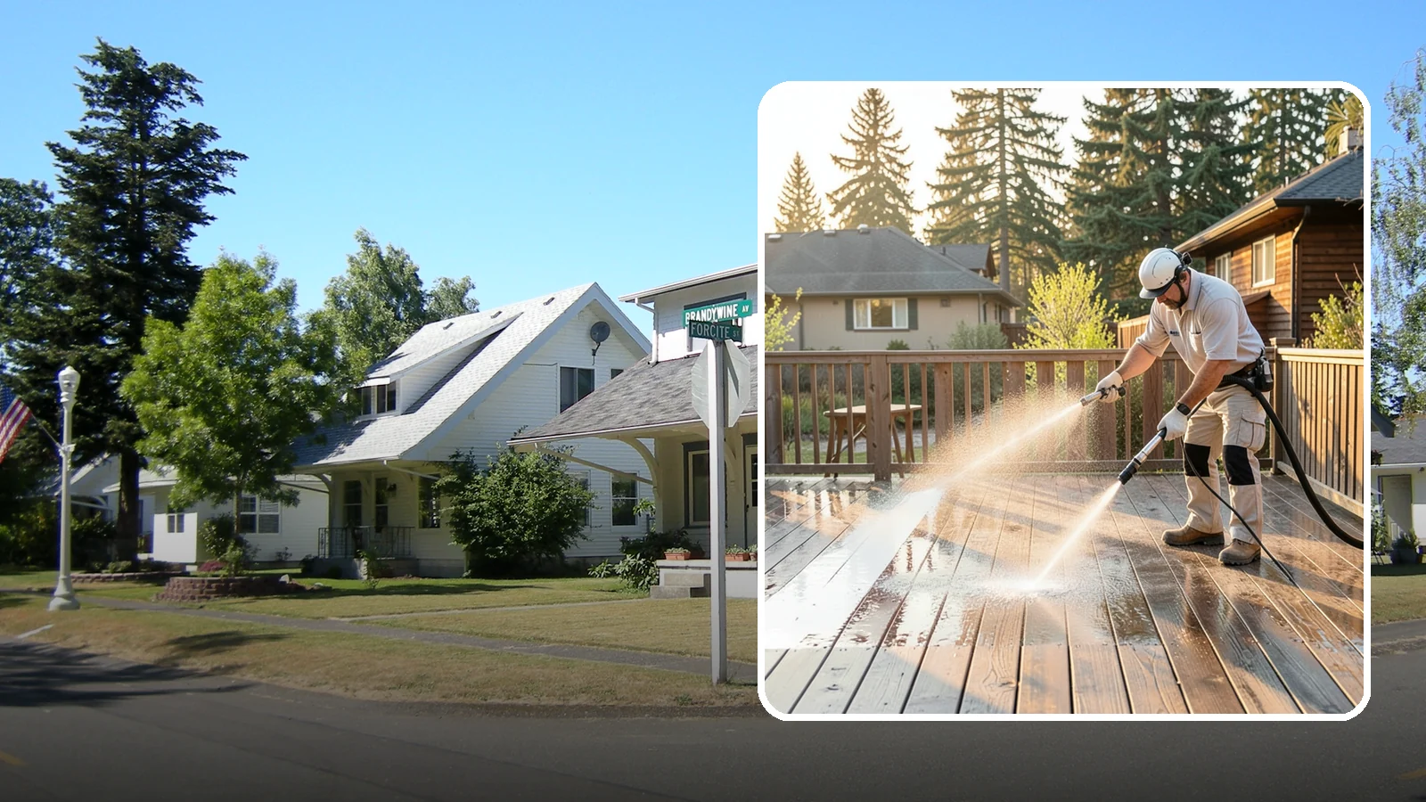 Pressure-Treated Deck Cleaning in DuPont, Pierce County, WA - Clean pressure-treated decks to strip greying and growth while keeping the softwood intact.
