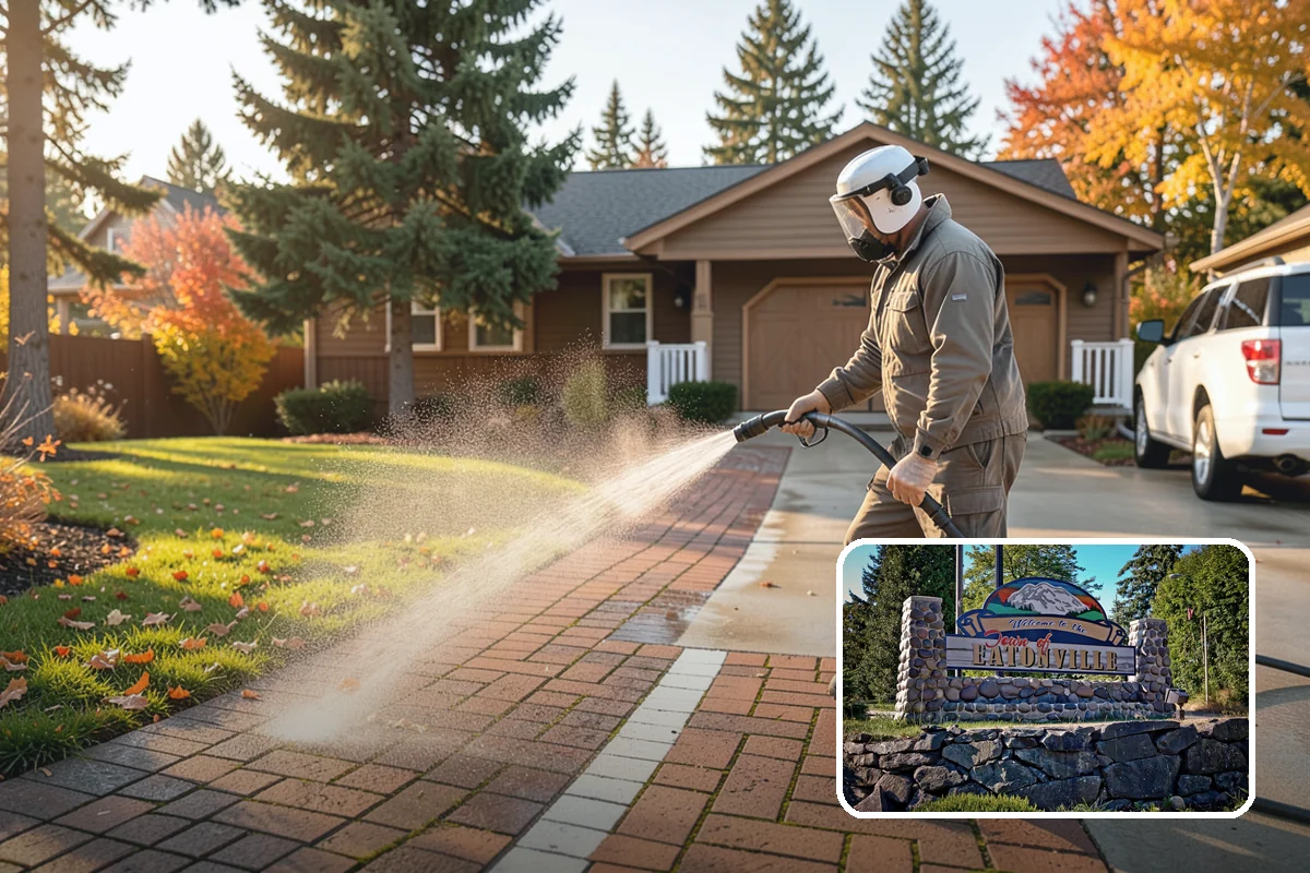 Pressure-Treated Deck Cleaning in Eatonville, Pierce County, WA - Strips greying and algae from treated boards