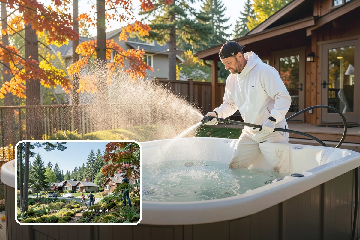 Pressure-Treated Deck Cleaning in Edgewood, Pierce County, WA - Strips greying and algae from treated boards