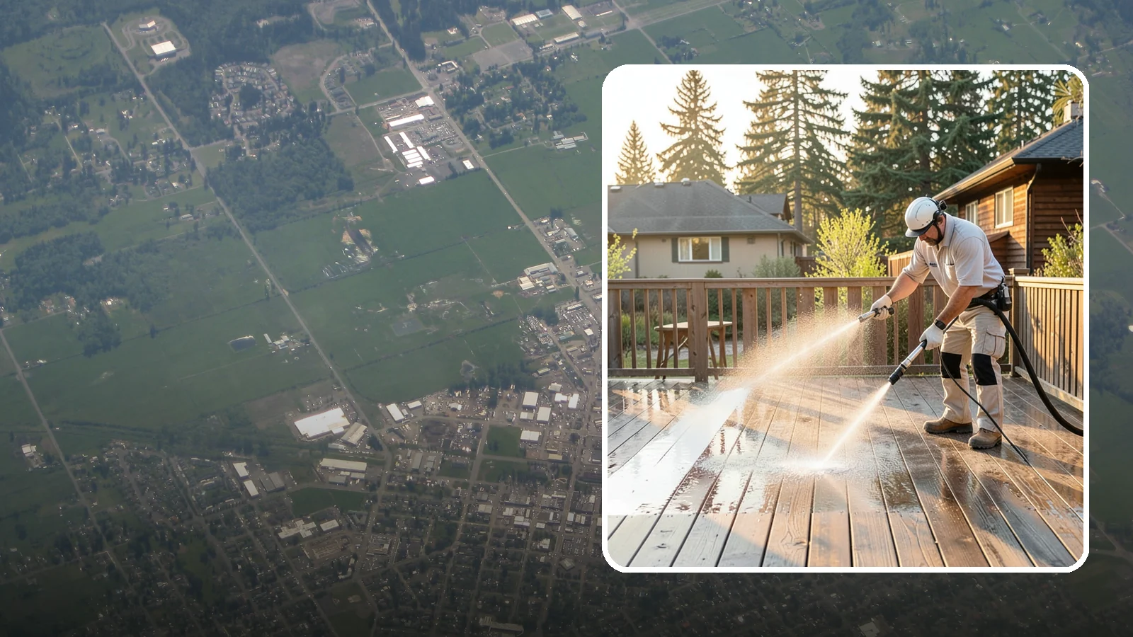 Pressure-Treated Deck Cleaning in Enumclaw, King County, WA - Clean pressure-treated decks to strip greying and growth while keeping the softwood intact.
