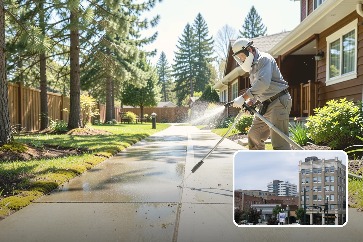 Pressure-Treated Deck Cleaning in Everett, Snohomish County, WA - Strips greying and algae from treated boards