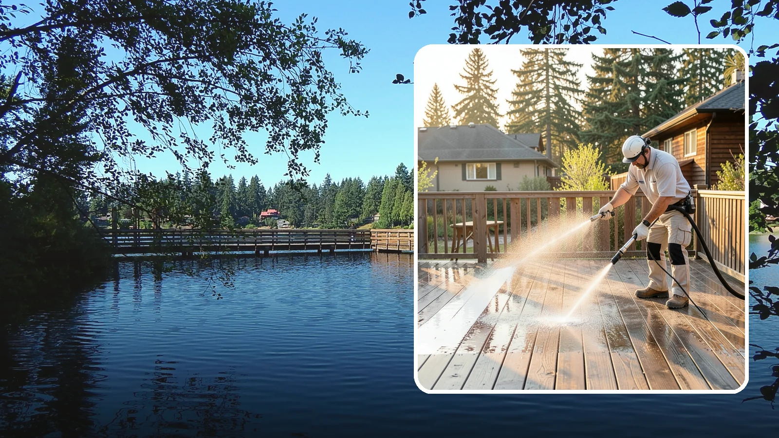 Pressure-Treated Deck Cleaning in Federal Way, King County, WA - Clean pressure-treated decks to strip greying and growth while keeping the softwood intact.