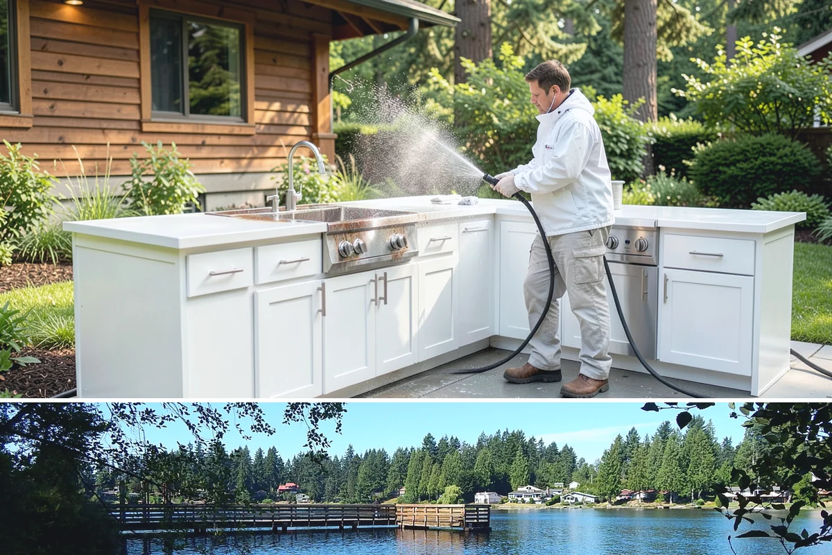 Pressure-Treated Deck Cleaning in Federal Way, King County, WA - Clean pressure-treated decks in summer so boards dry fully before restaining.